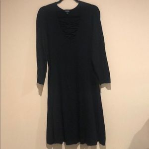 Torrid Criss-Cross Front Knit Black Dress